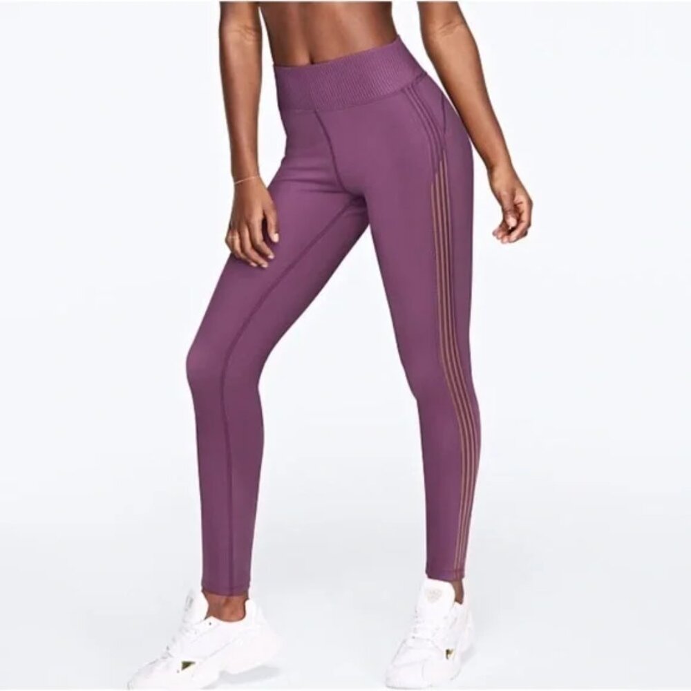 VS PINK Ultimate High Waist Stripe Trim 7/8 Ankle Leggings Large